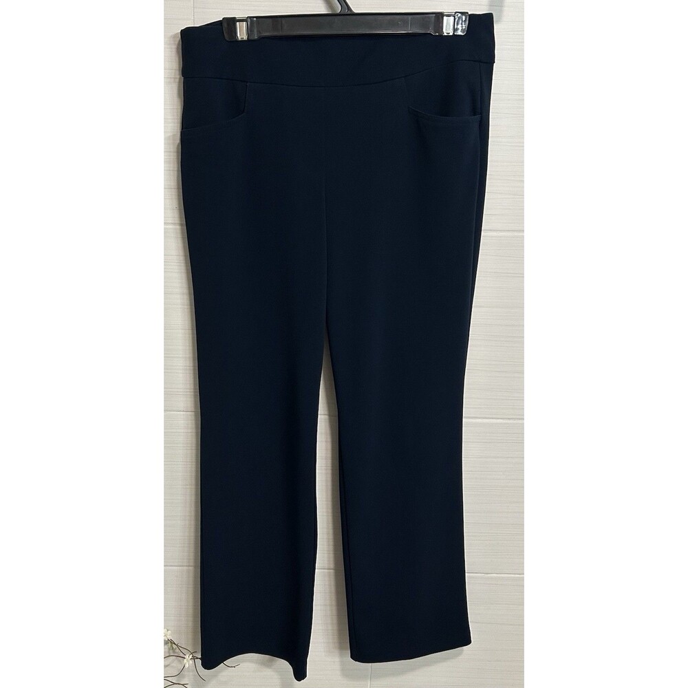 Counterparts Wide Leg Trouser Pant Navy Stretch Elastic Waist 8, Comfort Office